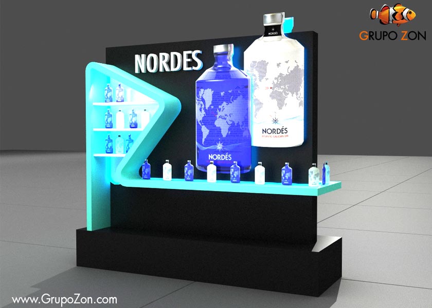 Isla comercial Nordes Isla comercial para Nordes para exteriores, trasera y barra iluminadas